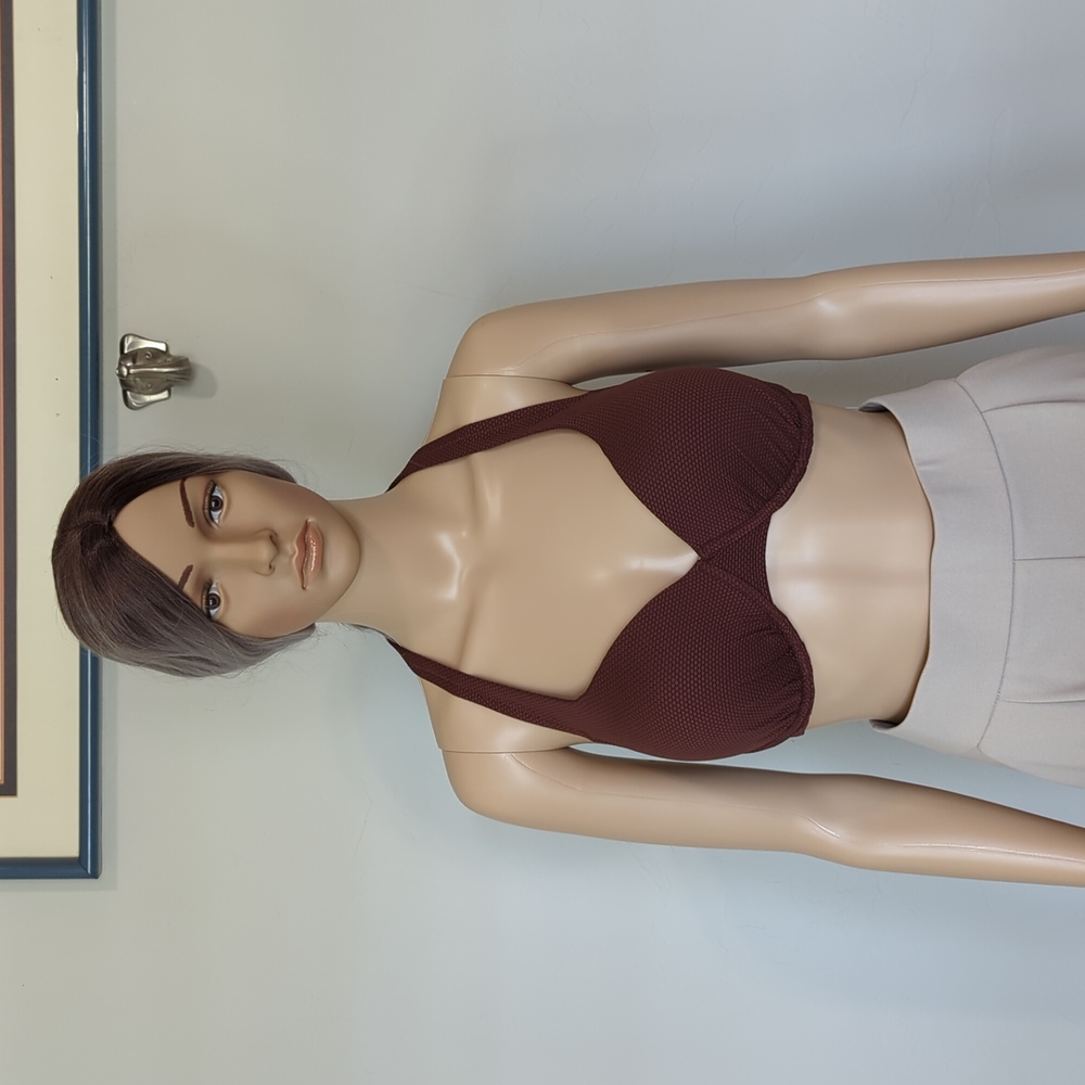 Shade & Shore halter brown bikini top size 32ddd